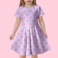 thumbnail image 1 of Girls' Dresses Children's Fashion Polka Dot Print Slim Short Sleeve Kids Clothing, 1 of 5