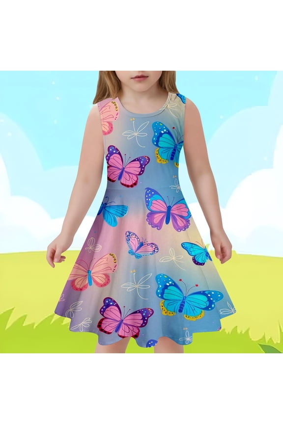 Girls Dresses Children's Fashion Slim Sleeveless Kids Clothing