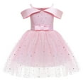 thumbnail image 1 of Girls Dresses Christmas Paillette Print Bow Princess Dress Children Wedding Guest Dress for 2-10 Years, 1 of 8