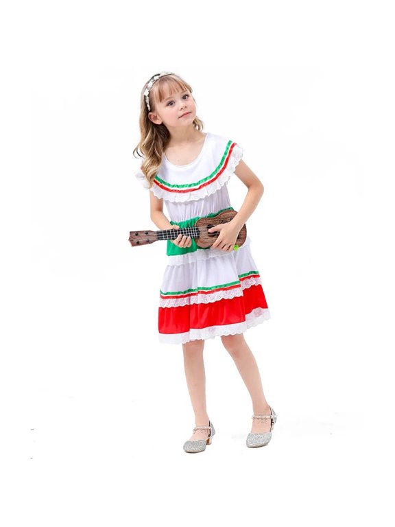 Girls Dresses Color Block Sleeveless Crewneck Dress Sweet Exotic Festival Casual Dresses for Girls Size 7-8Y