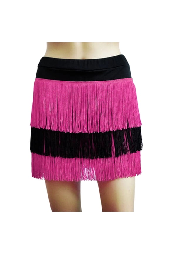 Girls' Dresses Dance Colorful Fringe Skirt Elastic Waist Ballet Jazz Summer Kids Outfits