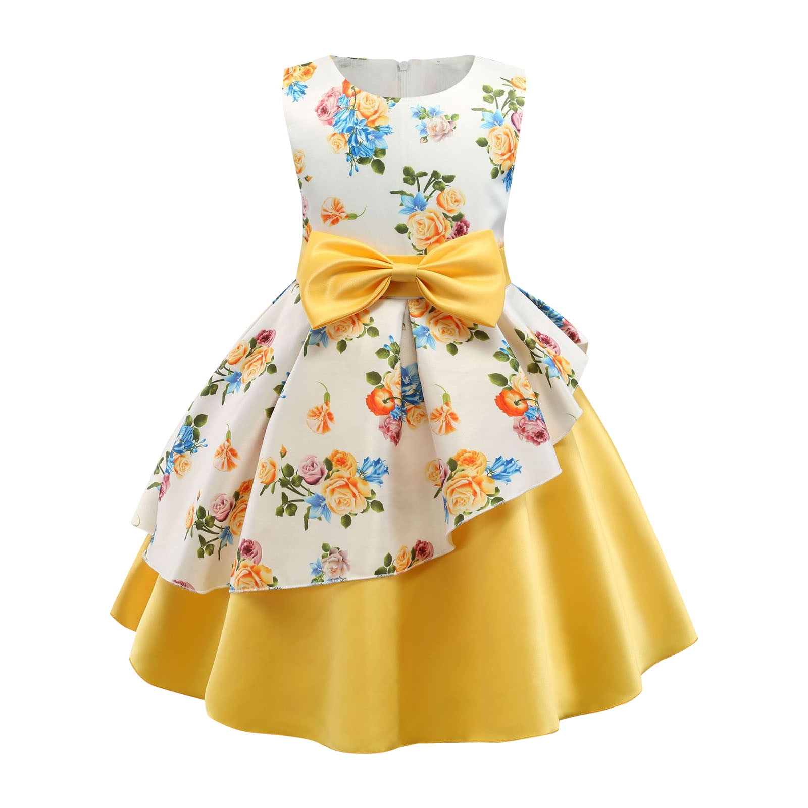 Amazon.com: Kids Girls Sleeveless Party Princess Dress Outfits Children Girl  Gown Prints Floral Summer Dresses Clothes (Black, 6 Years): Clothing, Shoes  & Jewelry