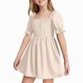 thumbnail image 1 of Girls' Dresses Elegant Ruffle Sleeve Kids Dress for Girls Teenagers Summer Dresses, 1 of 4