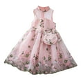 thumbnail image 1 of Girls Dresses Fancy Kids Sleeveless Lace Baby Summer Toddler Party Flower Princess Dress Embroidery Tulle &Skirt Dress, 1 of 5