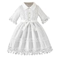 thumbnail image 1 of Girls' Dresses Fashion Crewneck Lace Princess Dresses Cute Half Sleeve Party Dress Kids Clothes Girls Size 2-8, 1 of 7