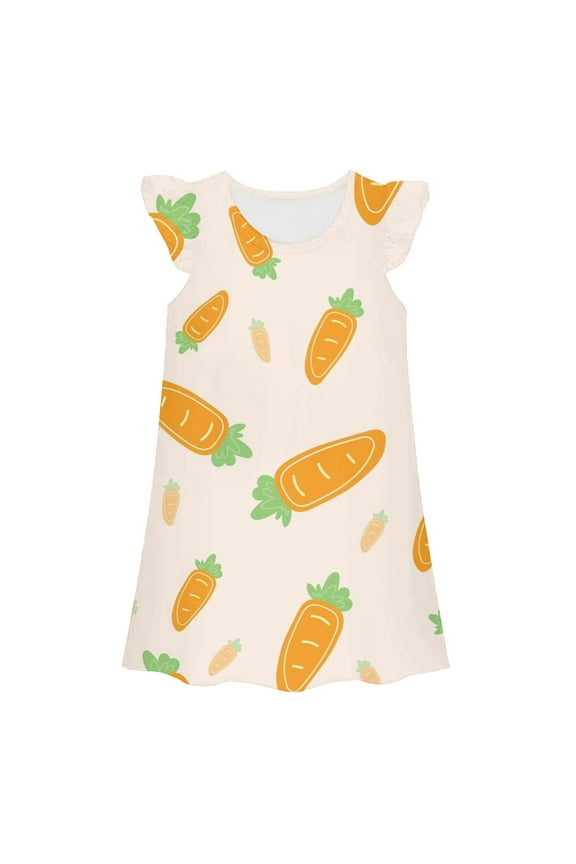 Girls Dresses Fashion Cute Print Princess Gown Casual Wear Cute Kids Clothes