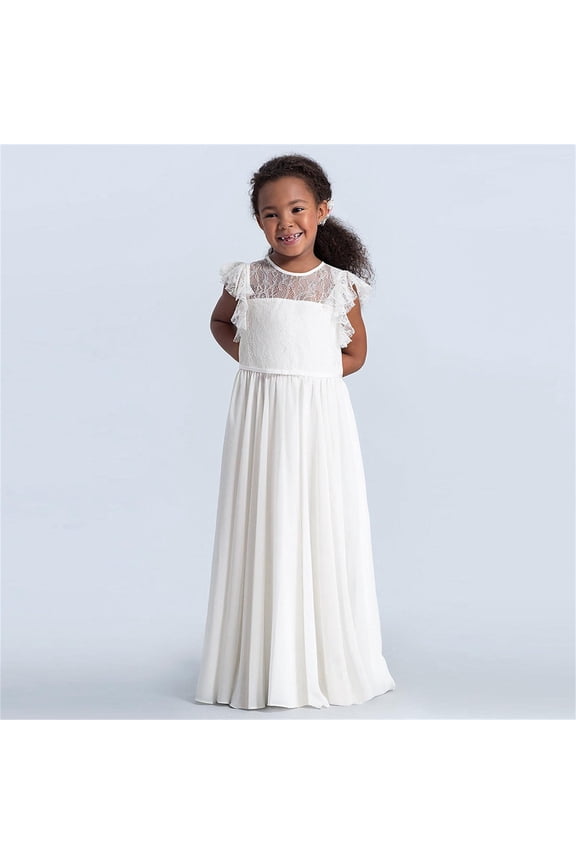 Girls' Dresses Fashion Lace Performance Wedding Flower White Hollow Princess Kids Clothes