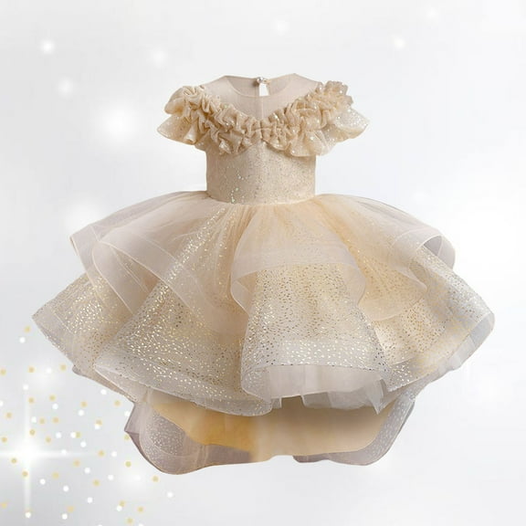 Girls Dresses Flower Girl Dress Yellow Tulle Fluffy Ballet Tutu Skirt Toddler Birthday Dress Girls Carnival Outfit 5-6 Years