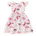thumbnail image 1 of Girls' Dresses Fly Sleeve Valentine Day Prints Dress Dance Party Dresses Girl's Essential Dresses,Size 5-6 Years, 1 of 4