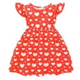 thumbnail image 1 of Girls' Dresses Fly Sleeve Valentine Day Prints Dress Dance Party Dresses Girl's Essential Dresses,Size 6-7 Years, 1 of 4