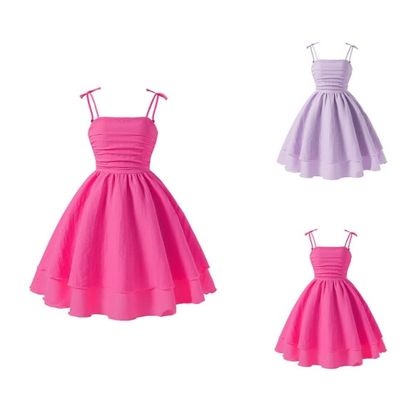 Girls Dresses Formal Dresses for Girls Girls Summer Dress Sleeveless Strappy Casual For Kids Age 8 12 Elastic Comfortable Outdoor Play Outfit