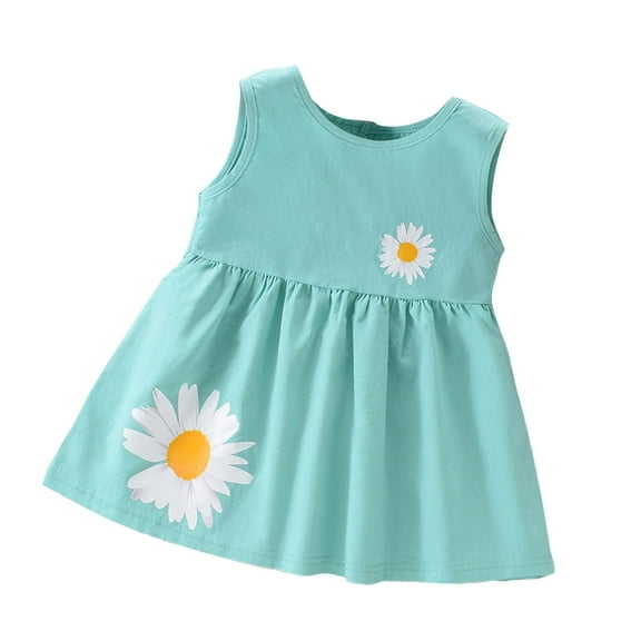 Girls Summer Beach Dress Cotton New 2024 Baby Princess Dress Little Child Sleeveless Dress Child Stylish Sundress