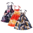 thumbnail image 1 of Girls Dresses Girls Floral Ethnic Style Print Casual Spaghetti Strap Dresses for Summer Size 7-8Y, 1 of 10