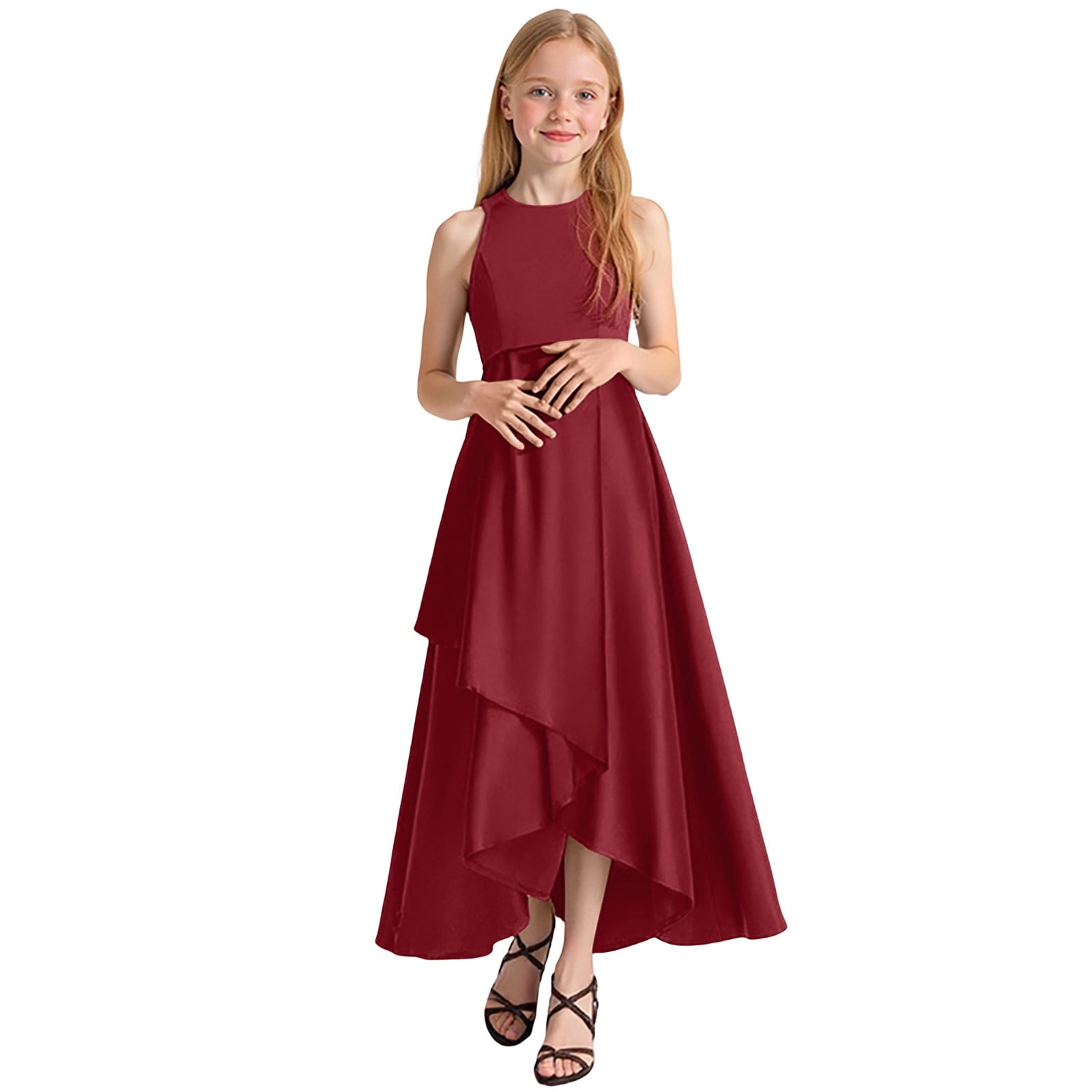 Girls Dresses Girls Formal Dresses Girls Dresses Elegant Formal Gown for  Kids for Recital Performance Pageant and Summer Events Sleeveless Design  for Ages 2-14 - Walmart.com