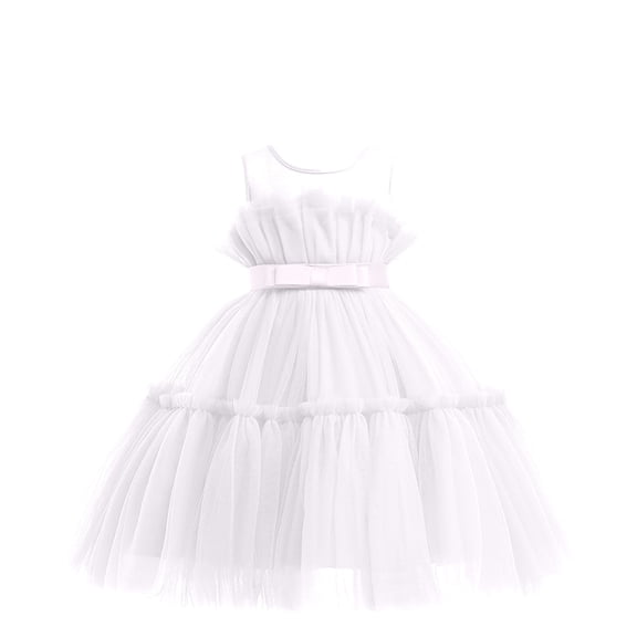 Girls Dresses Girls Party Dress, Fluffy Tulle Tutu Princess Ball Gown, Birthday & Pageant Formal Wear for Girls &Boyss and Little Girls. 80White