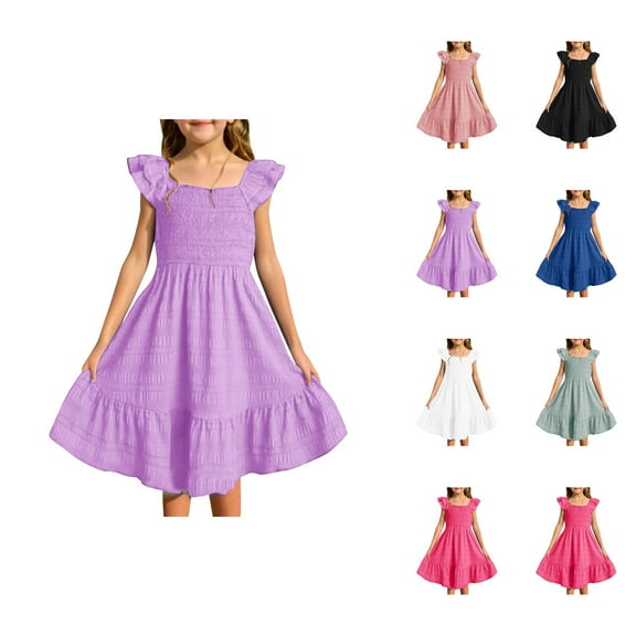 Girls Dresses Girls Princess Dress Girls Summer Dresses Smocked Sleeveless With Pockets