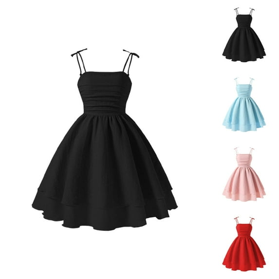 Girls' Dresses Girls Princess Dress Summer Girls Solid Color Dress With Bow Knot Sweet Sleeveless For Kids