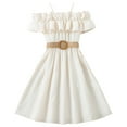 thumbnail image 1 of Girls Dresses Girls Sleeveless Solid Dance Party Princess Dresses Toddler Dress White 8 Years-9 Years, 1 of 7