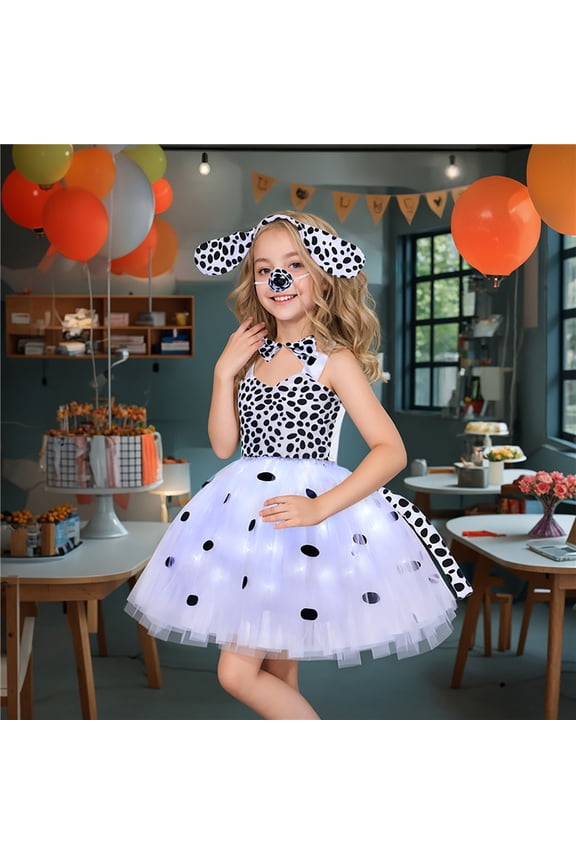Girls Dresses Glow In The Dark Cat Tutu Sparkling Led Lights Magical Fairy Kids Clothing