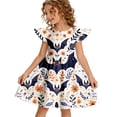 thumbnail image 1 of Girls Dresses Halloween Ghost Pumpkin Pattern Sleeveless Flowy Sundress Summer Halloween Party Outfit for Girls Ages 7–14, 1 of 4