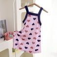 thumbnail image 1 of Girls Dresses Heart Print Square Neck Sleeveless Ruffles Dress for Casual Wear Girls Spring Dress Dark Purple 5 Years-6 Years, 1 of 3