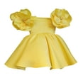 thumbnail image 1 of Girls Dresses Kids Baby Spring Summer Flower Cotton Short Sleeve Party Princess Dress Clothes Yellow Elegant Kids Outfits 6 Years-7 Years, 1 of 4