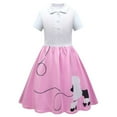 thumbnail image 1 of Girls' Dresses Kids Child Short Sleeve Poodle Skirt Sock Hop Trendy Party Dance Performance Princess Dress Size 10 Y-12 Y, 1 of 1
