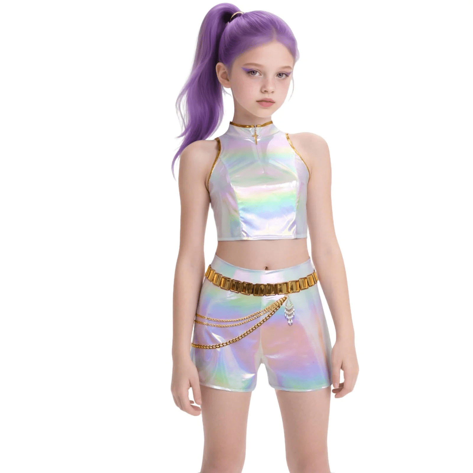 Girls Dresses Kids Outfit Set,Anime Game Style Outfit, for Halloween Themed Parties Anime Conventions Birthday Gifts(Girls' and Adult Sizes)
