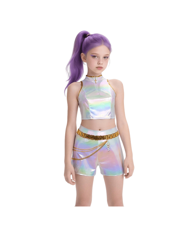 Girls Dresses Kids Outfit Set,Anime Game Style Outfit, for Halloween Themed Parties Anime Conventions Birthday Gifts(Girls' and Adult Sizes)