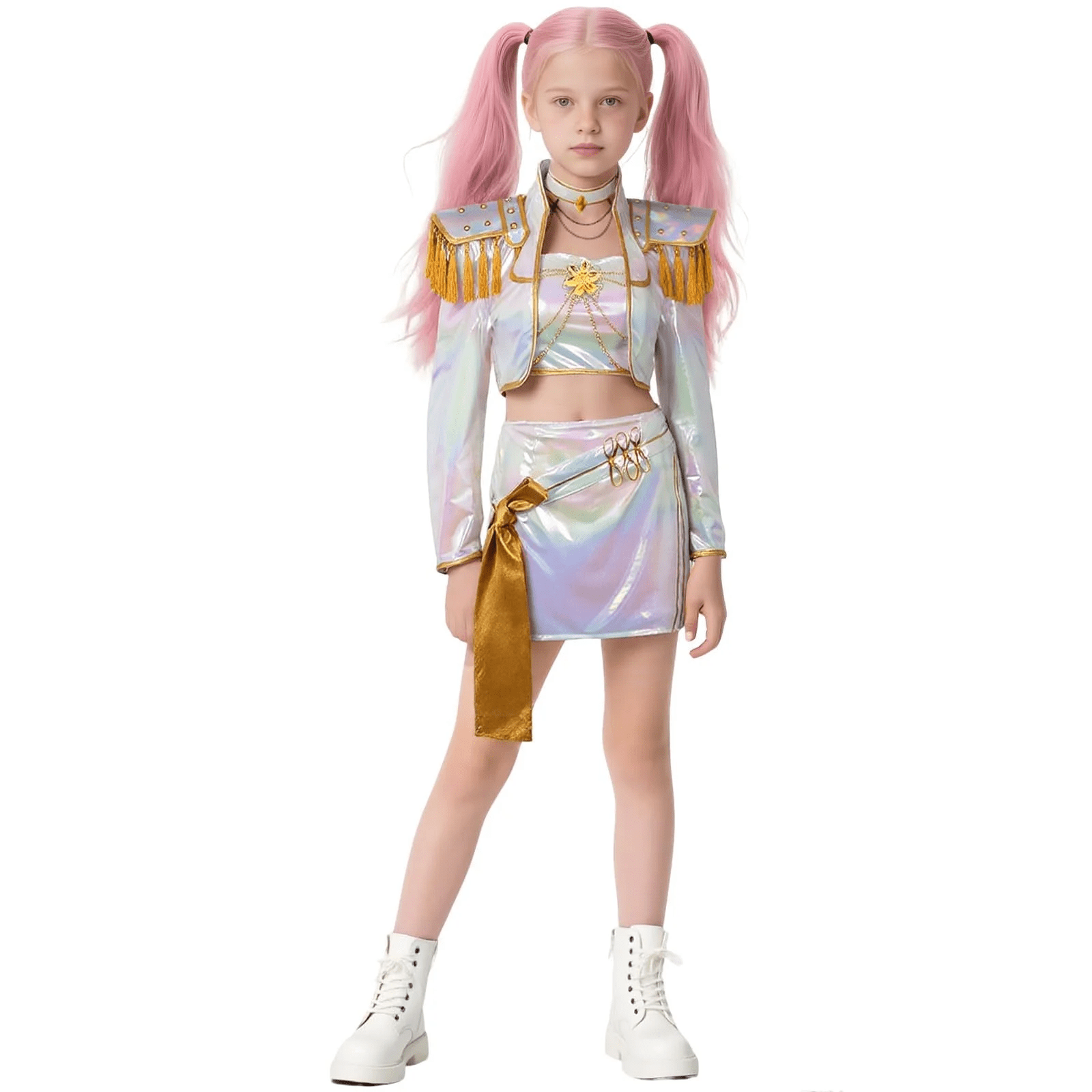 Girls Dresses Kids Outfit Set,Anime Game Style Outfit, for Halloween Themed Parties Anime Conventions Birthday Gifts(Girls' and Adult Sizes)