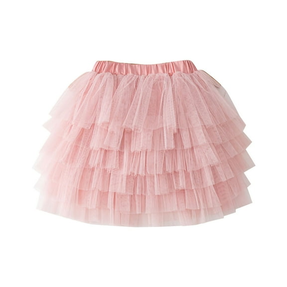 Girls' Dresses Little Child Short Ballet Tutu Mesh Short Skirt Performance Sweet Party Princess Skirts Size 4 Y-5 Y