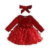 thumbnail image 1 of Girls Dresses Long Sleeve Bowknot Velvet Dress with Net Skirt and Headbands Set Girls' Dresses, 1 of 6