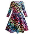 thumbnail image 1 of Girls Dresses Long Sleeve Casual Printed Dancing Princess Dress Party Swing Dresses for Kids 2-10 Years, 1 of 4