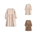 thumbnail image 1 of Girls Dresses Long Sleeve Solid Color Casual Dress for Girls Clothing Fashion Kids Dress for School Daily Wear Autumn Spring Holiday Vacation, 1 of 5