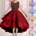 thumbnail image 1 of Girls' Dresses Pageant Elegant Lace Baptism Wedding Gown Party Sequins Sleeveless Dresses Girls Dress Gold 3-4 Years, 1 of 4