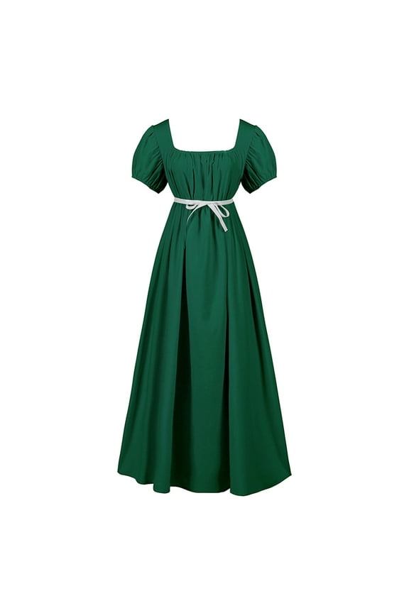 Girls' Dresses Plus Size Ruffled Classical Puff Sleeve Empire Waist Dress with Belt Gown Princess Dress Size 17 Y-18 Y