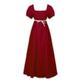 thumbnail image 1 of Girls' Dresses Plus Size Ruffled Classical Puff Sleeve Empire Waist Dress with Belt Gown Princess Dress Size 17 Y-18 Y, 1 of 4