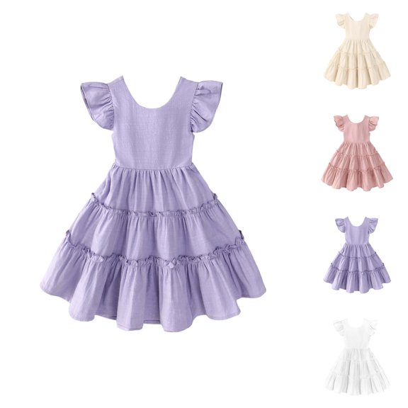 Girls Dresses Princess Dresses Girls Summer Dresses Casual A Line Toddler Dress With Elastic Waist For Outdoor Play And Daily Wear