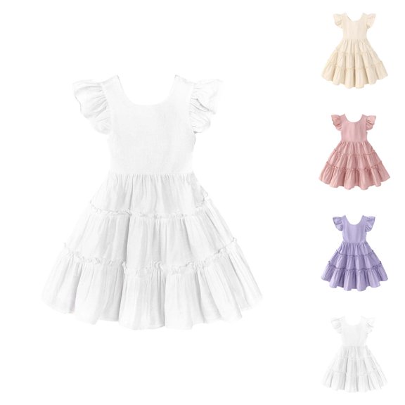 Girls Dresses Princess Dresses Girls Summer Dresses Casual A Line Toddler Dress With Elastic Waist For Outdoor Play And Daily Wear