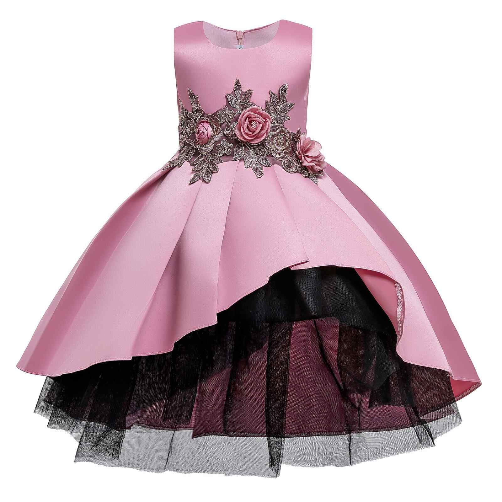 REORIAFEE Girls Casual A-line Dress Western Dress Short Sleeve Princess  Dress Flower Tail Dress Skirt Tutu Dress Ball Gown Fashion Dress Holiday  Dress Princess Dress Red 5-6 Years 