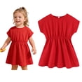 thumbnail image 1 of Girls' Dresses Short Sleeve A Line Flowy Dresses Girls Graduation Dresses Size 12-18 Months, 1 of 9