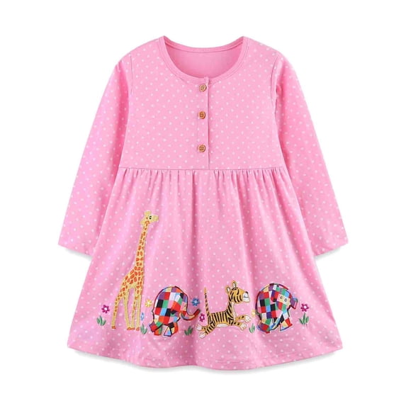 Girls Dresses Short Sleeve Easter Coton Casual Jesey Shirt Playwear Applique Kids Clothes