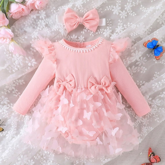 Girls Dresses Size 10-12 Casual Baby Girl Flower Dress Fall Winter, Tutu Tulle Princess Wedding Birthday Party Dresses for Girls 0-18 Months