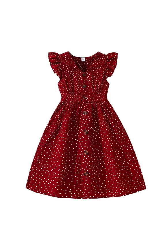 Girls Dresses Size 10 Dress For Kids Tween Girls 2025 Summer Dresses Kids Flutter Sleeve A-Line Button Down Sundress Casual Midi Dresses 11-12 Years