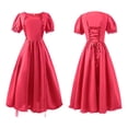 thumbnail image 1 of Girls Dresses Size 15-16Y Short Puff Sleeve Ruffled Dress Classical Empire Waist Gown Kids Dresses, 1 of 5