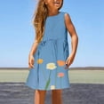 thumbnail image 1 of Girls Dresses Size 3-4Y Cute Floral Print Crewneck Sleeveless Sundress Comfortable Summer Kids Casual Dress, 1 of 5