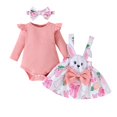 thumbnail image 1 of Girls Dresses Size 7 Baby Girl Romper Dress Valentines St patricks Easter Outfit Cute Ruffle Long Sleeve Bodysuit Jumpsuits Red,12-18M, 1 of 5