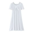 thumbnail image 1 of Girls Dresses Sizes 2-3 Years A-Line Kids Baby Spring Summer Print Ruffle Short Sleeve Sleepwear Fit & Flare White Sun Dress, 1 of 7