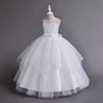 thumbnail image 1 of Girls Dresses Sleeveless Round Neck Formal Party Dress For Kids Embroidered Flower Girl Bridesmaid Birthday Prom Pageant Maxi Size 8-9Y, 1 of 4