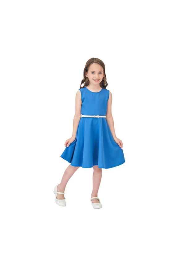 Girls Dresses Spring Summer Print Ruffle Sleeveless Belt Princess Kids Outfits